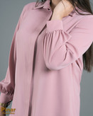 شومیز سورمه ای با ساتن وارداتی