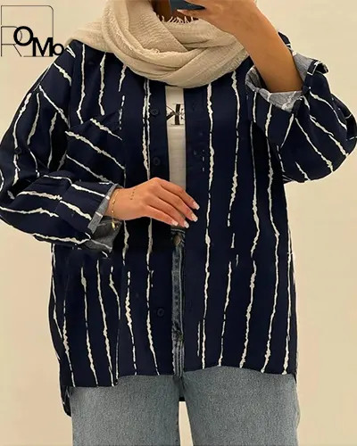 شومیز سورمه ای راه راه پری