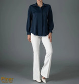 شومیز سورمه ای با ساتن وارداتی