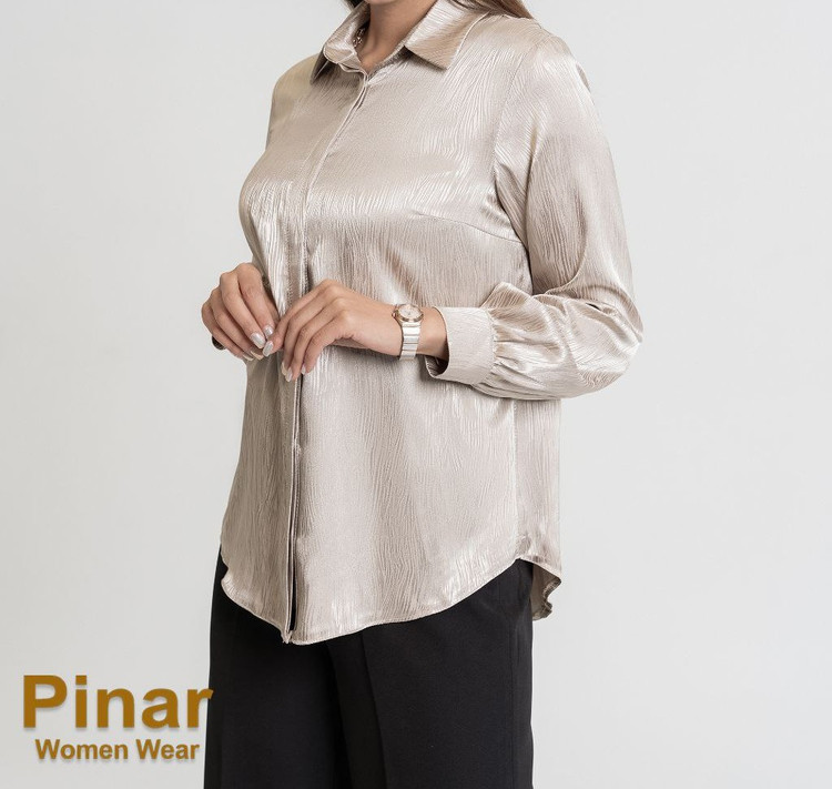 شومیز ساتن طرحدارزنانه براق