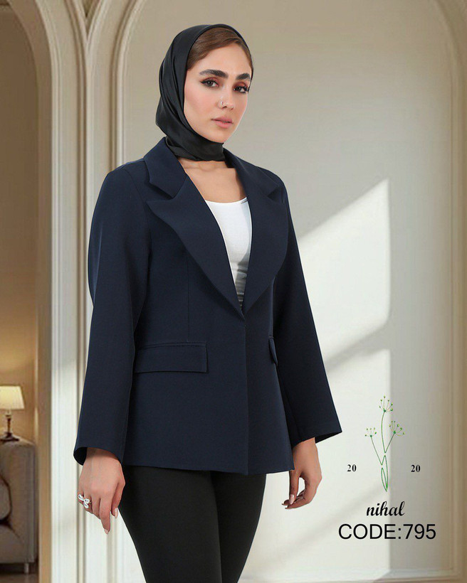 کت بدون دکمه سورمه ای