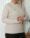 بافت زنانه استین بلند سنجاق دار