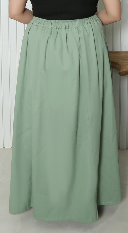 دامن جنس کتان جلو دکمه کمر دار