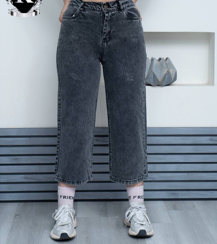خرید و قیمت شلوار جین زنانه واید لگ زاپدار - (٣