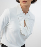 شومیز ترگال کجراه آستین چین دار مشکی