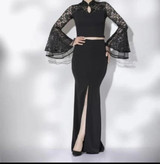 دامن ماهی بلند چاکدار