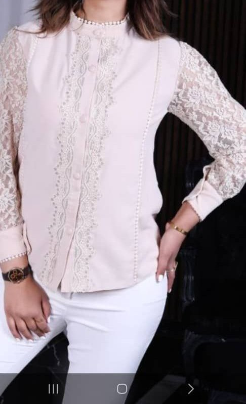 شومیز مجلسی گیپور دار، قواره بزرگ 46 تا 50 - ترب