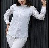 شومیز ساتن آستین گیپور سایزبزرگ 6013