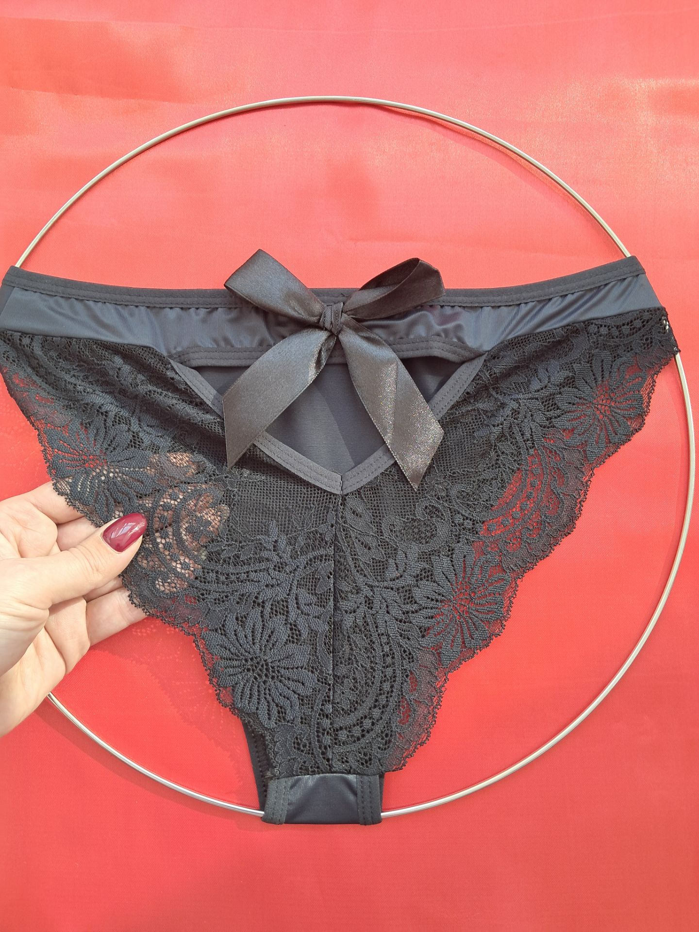 شورت فانتزی توری شیشه ای لامبادا پشت پاپیونی ...