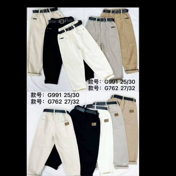 شلوار کتان نیم بگ بچگانه