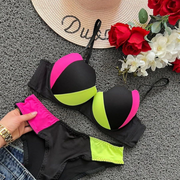 خرید و قیمت ست شورت و سوتین اسفنجی صورتی