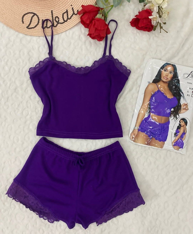 ست تاپ و شورتک نخی کبریتی کد 132156