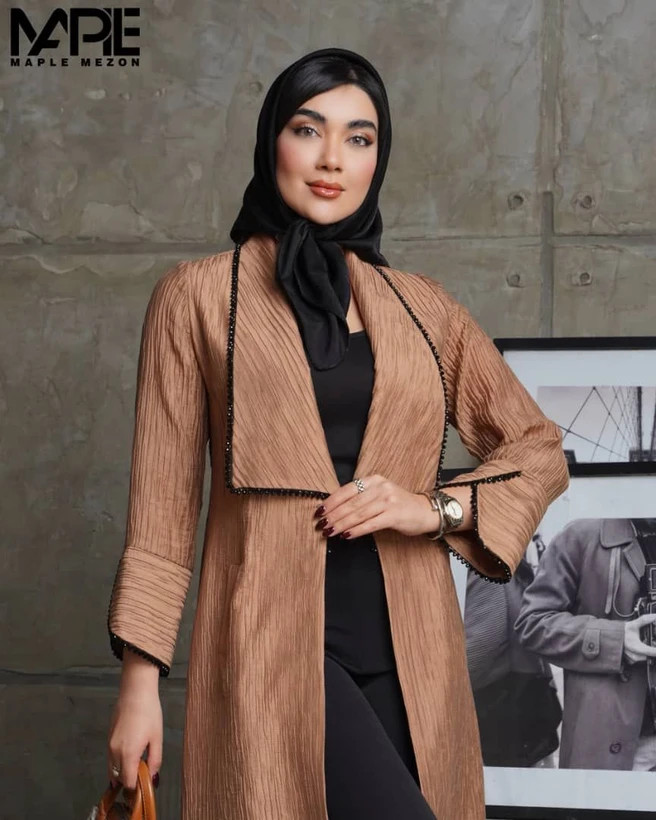 خرید و قیمت مانتو مزونی یقه مرواریدی