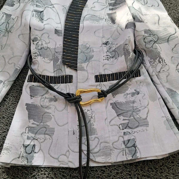 کت تک ژاکارد با بند دور کمر زنانه سبز زارا - ترب