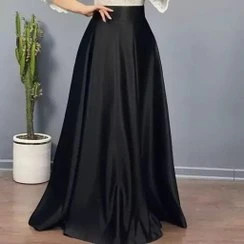 دامن ساتن بلند