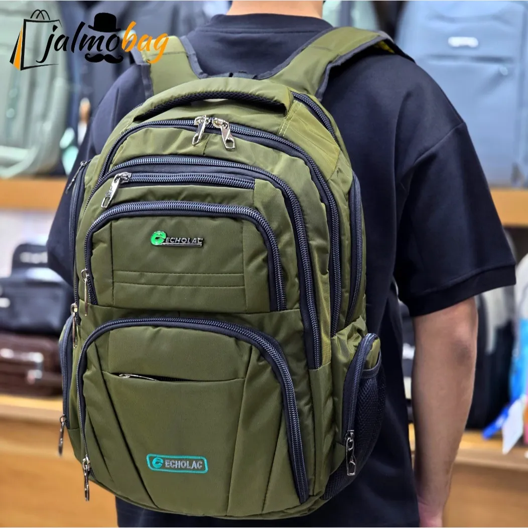 کوله پشتی اسپرت 11 زیپ پارچه ریپس وارداتی با محفظه لپ تاپ
